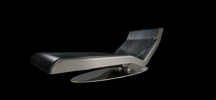 Caesar Longue Chair Black Marble