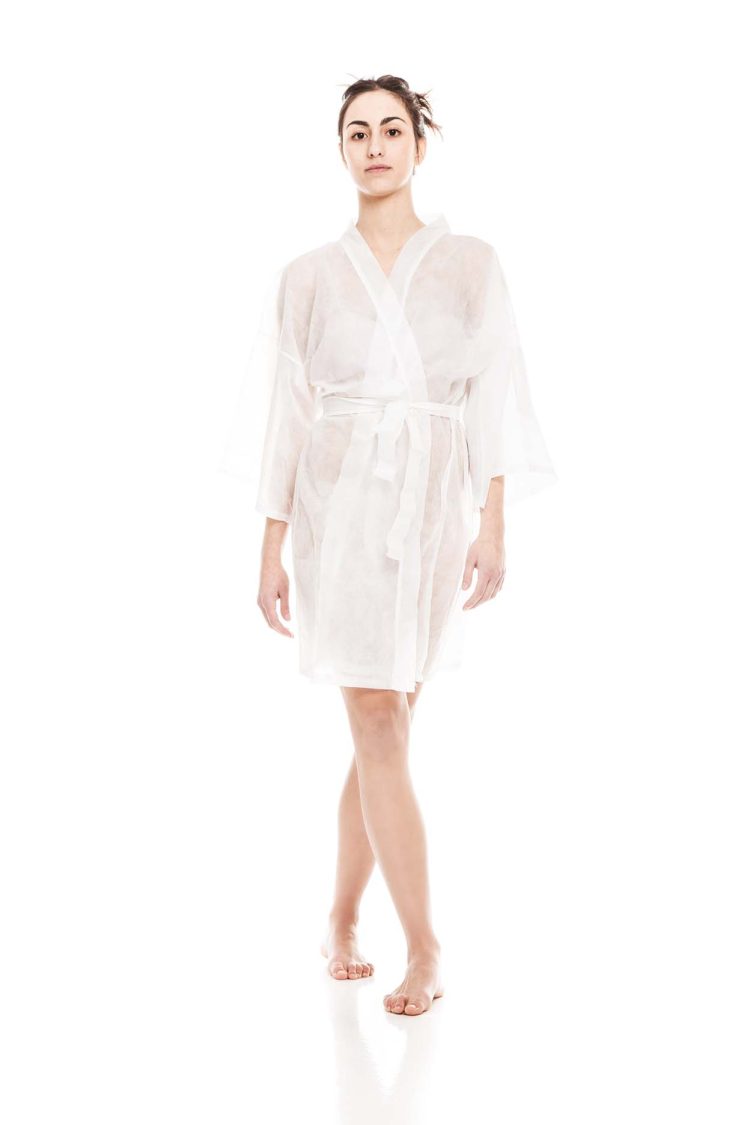Spa Pro White Non-Woven Kimono - Polybag 100 pcs